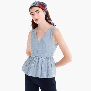 J Crew Striped Sleeveless Peplum Top Size 4